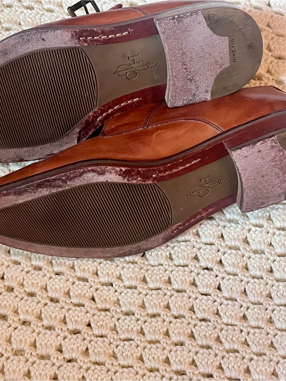Cole Haan Tan Leather Single Monk Strap Oxfords